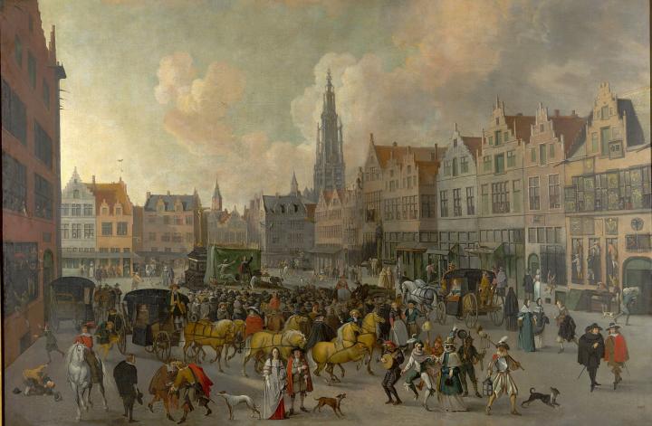 Vue du Meir à Anvers (Carnaval à Anvers)