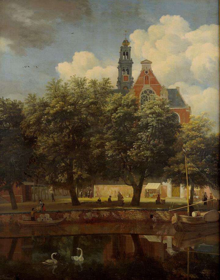 Vue sur le Keizersgracht et la de la Westerkerk d'Amsterdam